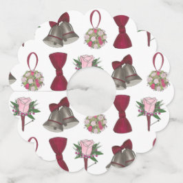 Trouwbelzen Strikdasboeket Rozen Jubileum Wijnglaslabel