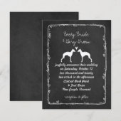 Trouwbericht met silhouetten van Italiaanse Greyho Kaart (Voorkant / Achterkant)