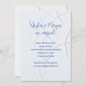 Trouwbericht Wegliepen Zeesterren op Blauw Kaart (Voorkant)