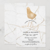 Trouwbestemming Barbados Tropisch Goud Kaart Uitno (Voorkant / Achterkant)