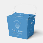 Trouwbestemming Blauw Cancun Bedankdoosjes (Voorkant Zijde)