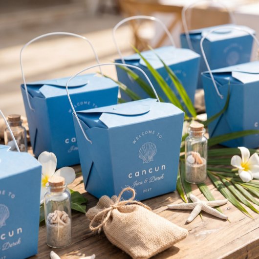 Trouwbestemming Blauw Cancun Bedankdoosjes