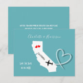 Trouwbestemming Californië Save The Date (Voorkant / Achterkant)