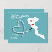 Trouwbestemming Corfu Save The Date (Voorkant / Achterkant)