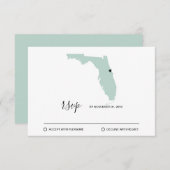 Trouwbestemming Florida Kaart Verwijderbaar Hart (Voorkant / Achterkant)