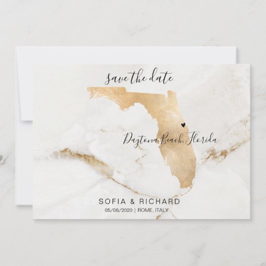 Trouwbestemming Florida Kaart  Verwijderbare Hart (Voorkant)