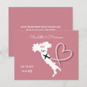 Trouwbestemming Italië Bewaar de Datum Save The Date (Voorkant / Achterkant)