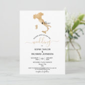 Trouwbestemming Italië Gouden Verplaatsbare Hart Kaart (Staand voorkant)