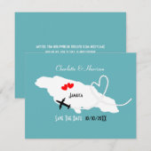 Trouwbestemming Jamaica Bewaar de Datum Save The Date (Voorkant / Achterkant)