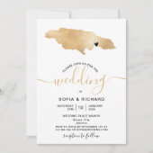 Trouwbestemming Jamaica Tropisch Goud Kaart (Voorkant)