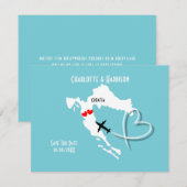 Trouwbestemming Kroatië Bewaar de Datum Save The Date (Voorkant / Achterkant)