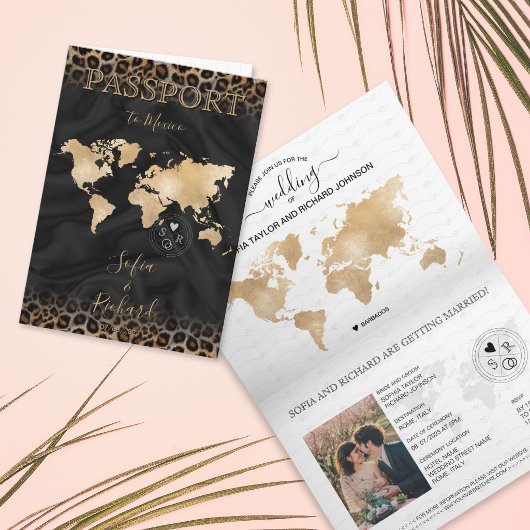 Trouwbestemming Paspoort Wereldkaart Dier