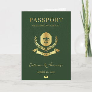 Trouwbestemming Paspoort Wereldkaart Uitnodiging