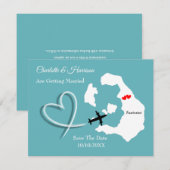 Trouwbestemming Santorini Bewaar de datum Save The Date (Voorkant / Achterkant)