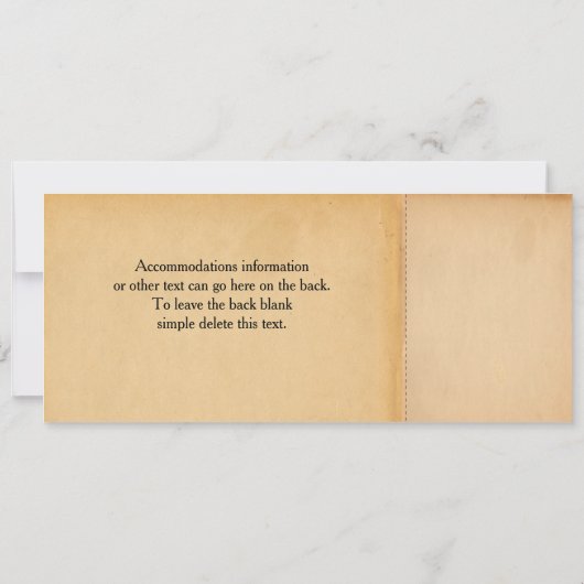 Trouwbestemming Ticket Uitnodiging RSVP Vintage (Achterkant)