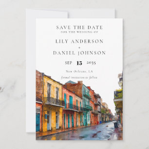 Trouwbestemming Waterverf New Orleans Save The Date
