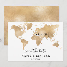 Trouwbestemming Wereldkaart Gouden Verplaatsbaar H Kaart