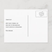 Trouwbevestiging in smoking uitnodiging briefkaart (Achterkant)