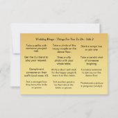 Trouwbingo! Spel voor gasten Kaart (Achterkant)