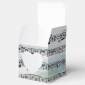 Trouwblad muziek op waterverf bedankdoosjes (Geopend)