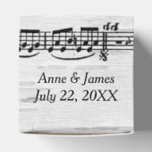 Trouwbladmuziek op berk bedankdoosjes (Bovenkant)