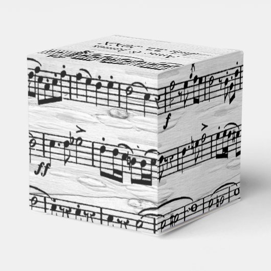 Trouwbladmuziek op berk bedankdoosjes (Achterkant)