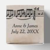 Trouwbladwijzer op vintagepapier bedankdoosjes (Bovenkant)