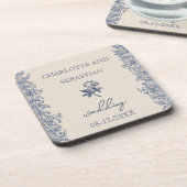 Trouwblauw botanische grens  bier onderzetter (Linkerzijde)