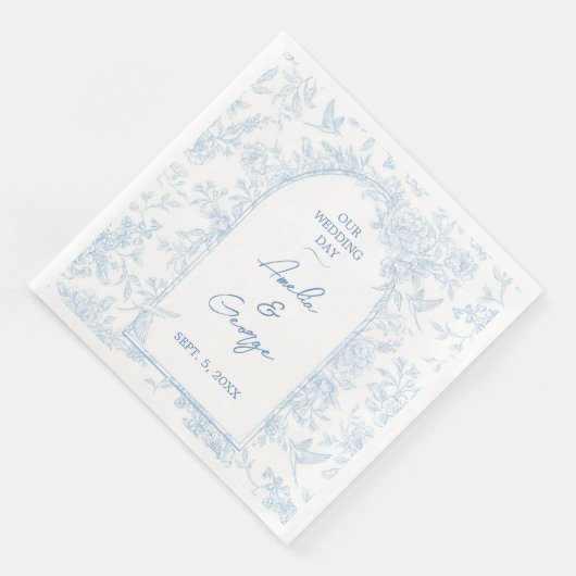 Trouwblauw en wit Frans toilet Servet (Hoek)