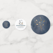 Trouwblauw Goud Tafel Decor Foto Confetti (Achterkanten)