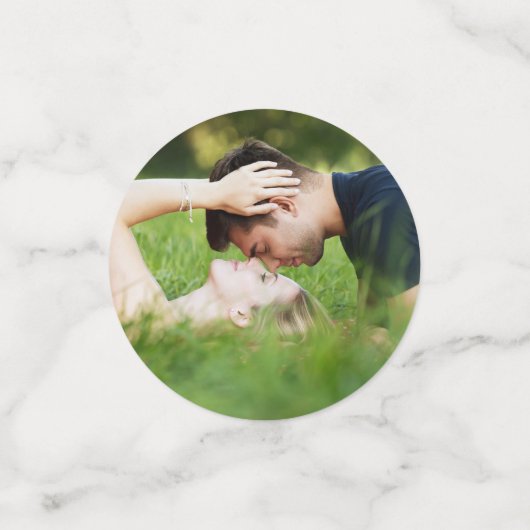 Trouwblauw Goud Tafel Decor Foto Confetti (Kleine voorkant)