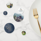 Trouwblauw Goud Tafel Decor Foto Confetti (Groep)