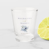 trouwblauwe rozen shot glas (Voorkant)