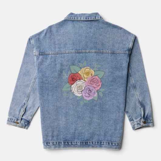 Trouwbloem Denim Jas – Bruid & Bruidsmeisjes Denim Jacket (Achterkant)