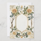 Trouwbloem en gouden lijst kaart (Voorkant)