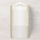 Trouwbloem Golden  Hart Lijst Elegant All In One Uitnodiging (Buitenkant)