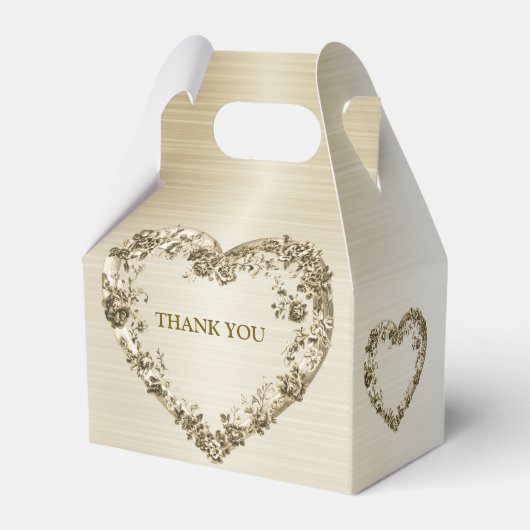 Trouwbloem Golden  Hart Lijst Elegant Bedankdoosjes (Achterkant)