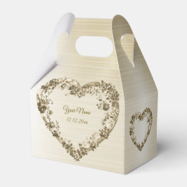 Trouwbloem Golden  Hart Lijst Elegant Bedankdoosjes