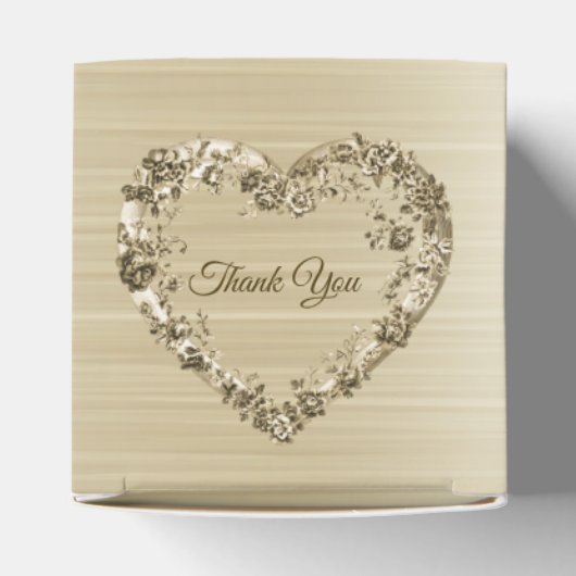 Trouwbloem Golden Hart Lijst Elegant Bedankdoosjes (Bovenkant)