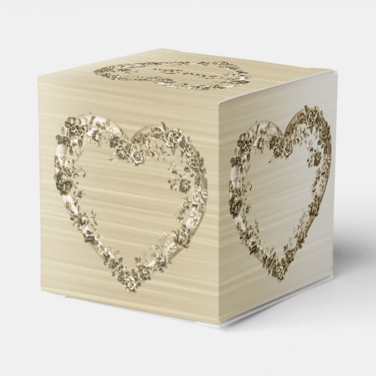 Trouwbloem Golden  Hart Lijst Elegant Bedankdoosjes (Achterkant)