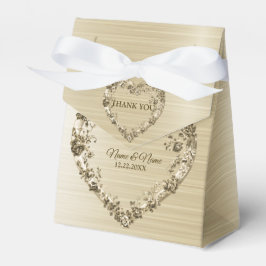 Trouwbloem Golden  Hart Lijst Elegant Bedankdoosjes