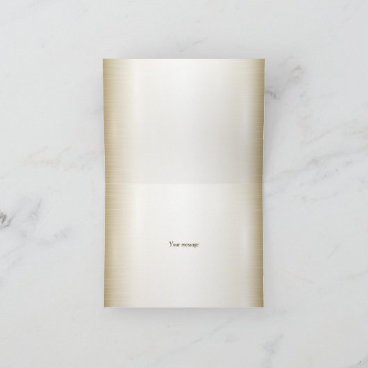 Trouwbloem Golden  Hart Lijst Elegant Bedankkaart (Binnen)