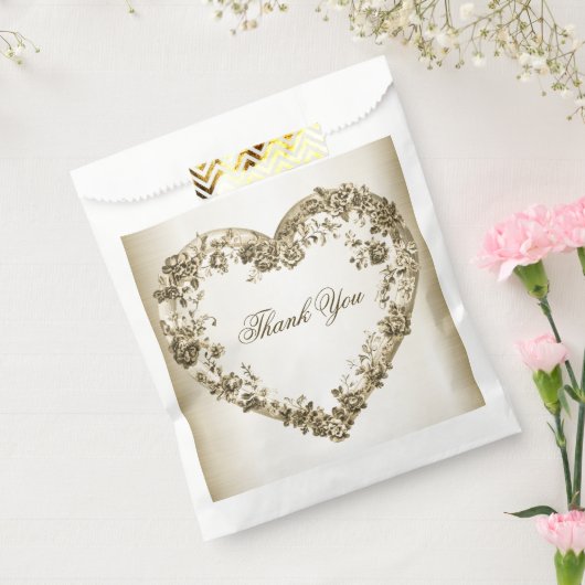Trouwbloem Golden  Hart Lijst Elegant Bedankzakje (Gezegeld)