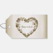 Trouwbloem Golden  Hart Lijst Elegant Cadeaulabel (Achterkant Horizontaal)