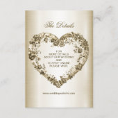 Trouwbloem Golden Hart Lijst Elegant Informatiekaartje (Voorkant)