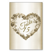 Trouwbloem Golden  Hart Lijst Elegant Kaart (Voorkant)