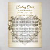 Trouwbloem Golden Hart Lijst Elegant Poster (Voorkant)