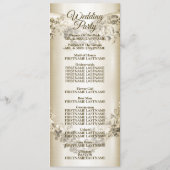 Trouwbloem Golden  Hart Lijst Elegant Programmakaart (Achterkant)