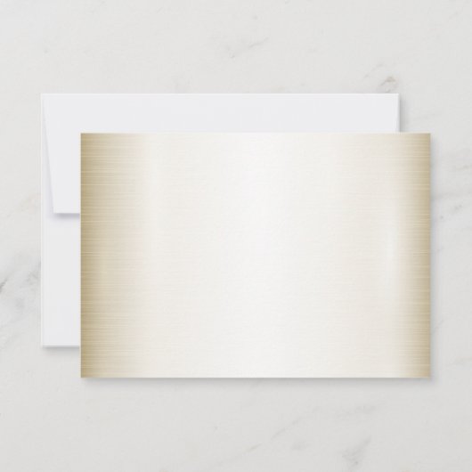 Trouwbloem Golden  Hart Lijst Elegant RSVP Kaartje (Achterkant)