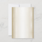 Trouwbloem Golden  Hart Lijst Elegant RSVP Kaartje (Achterkant)